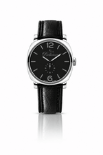 Bellevue Herrenuhr „Black Watch“ 44 mm – Ronda-Quarzwerk | Schwarzes PU-Lederarmband – NAFALUXE