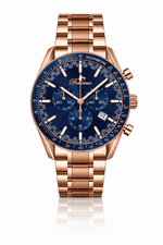 Bellevue Herrenuhr mit Chronograph in Roségold, 43 mm – blaues Zifferblatt | Ronda-Quarzwerk mit Datumsanzeige – NAFALUXE