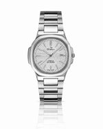 Bellevue Swiss Made Stainless Steel Watch 43mm – Silver Dial | Ronda Quartz with Date - NAFALUXE