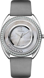 Bellevue Swiss Made Women’s Crystal Watch 34mm – Grey Strap | ETA Quartz - NAFALUXE