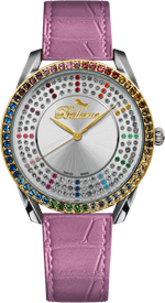 Bellevue Swiss Made Damen-Quarzuhr mit Kristallglas, 38 mm – rosa Lederarmband | Ronda-Quarzwerk – NAFALUXE