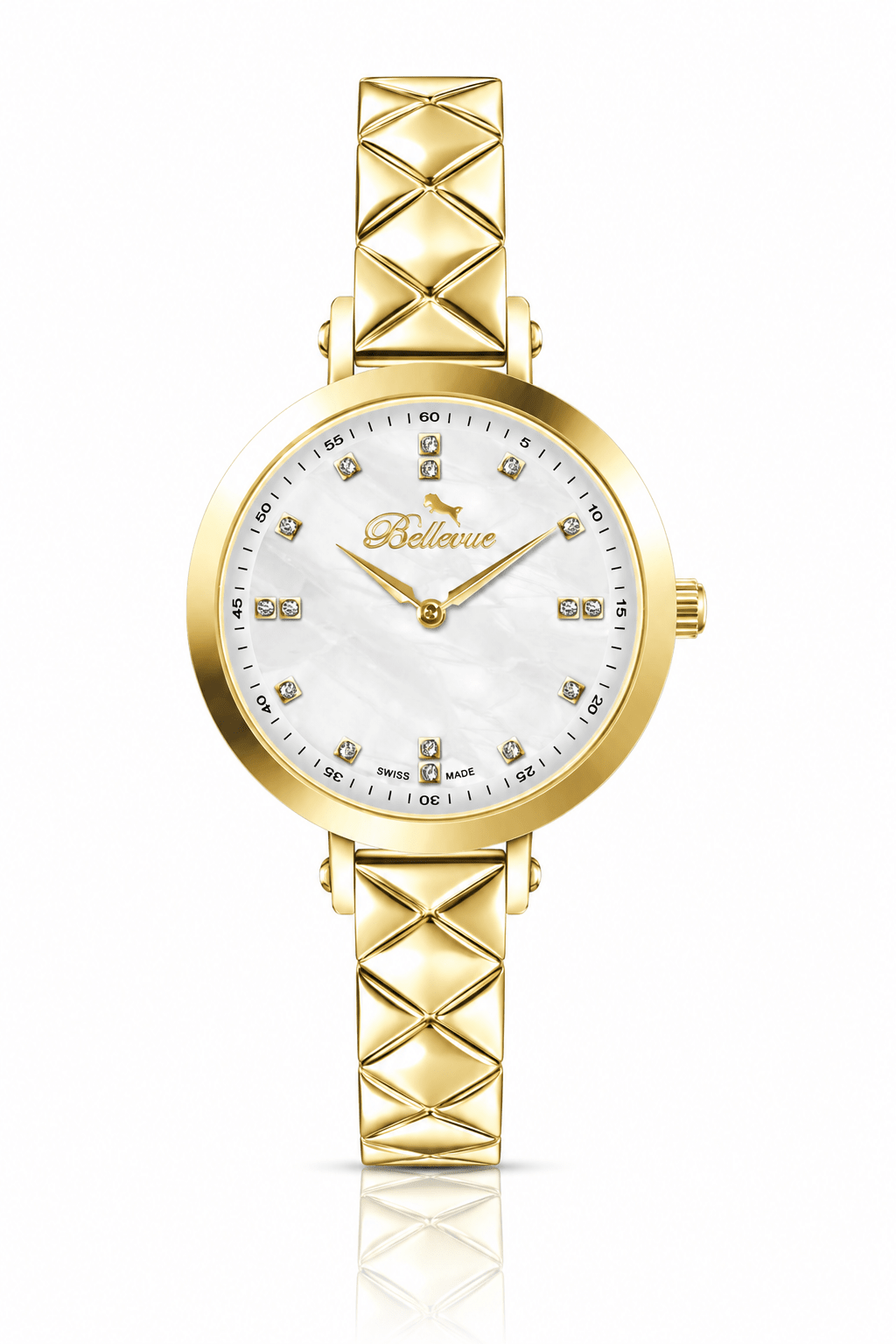 Bellevue Swiss Made Damenuhr 32 mm – Roségold & Silber | Ronda-Quarzwerk – NAFALUXE