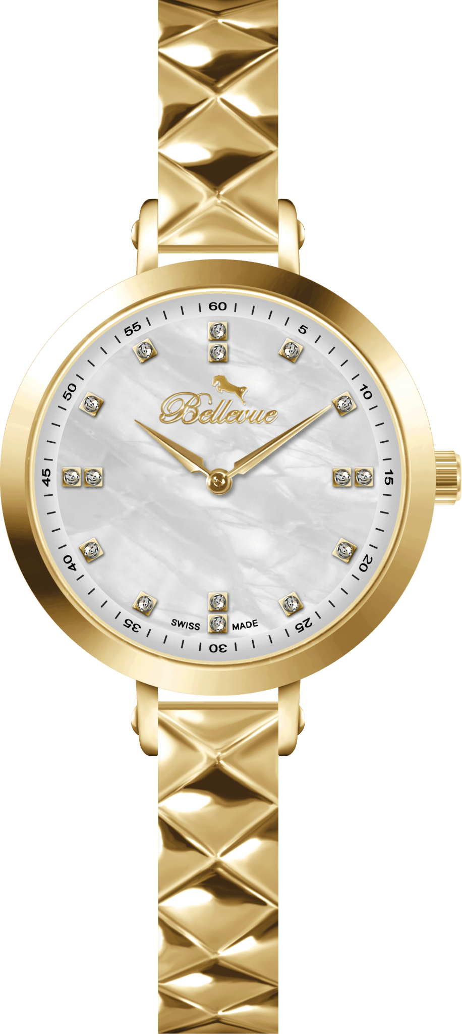 Orologio da donna Bellevue Swiss Made 32 mm – Oro rosa e argento | Quarzo Ronda - NAFALUXE