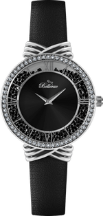 Bellevue Damen-Quarzuhr – schwarzes Kristallzifferblatt | 36 mm – NAFALUXE