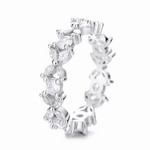 Blossom Eternity Ring in Sterling Silver with Marquise and Round Stones - NAFALUXE