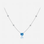 Blue Heart CZ Necklace – 925 Sterling Silver - NAFALUXE