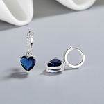 Blue Heart Drop Earrings – 925 Silver - NAFALUXE