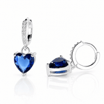 Boucles d'oreilles goutte cœur bleu – Argent 925 - NAFALUXE