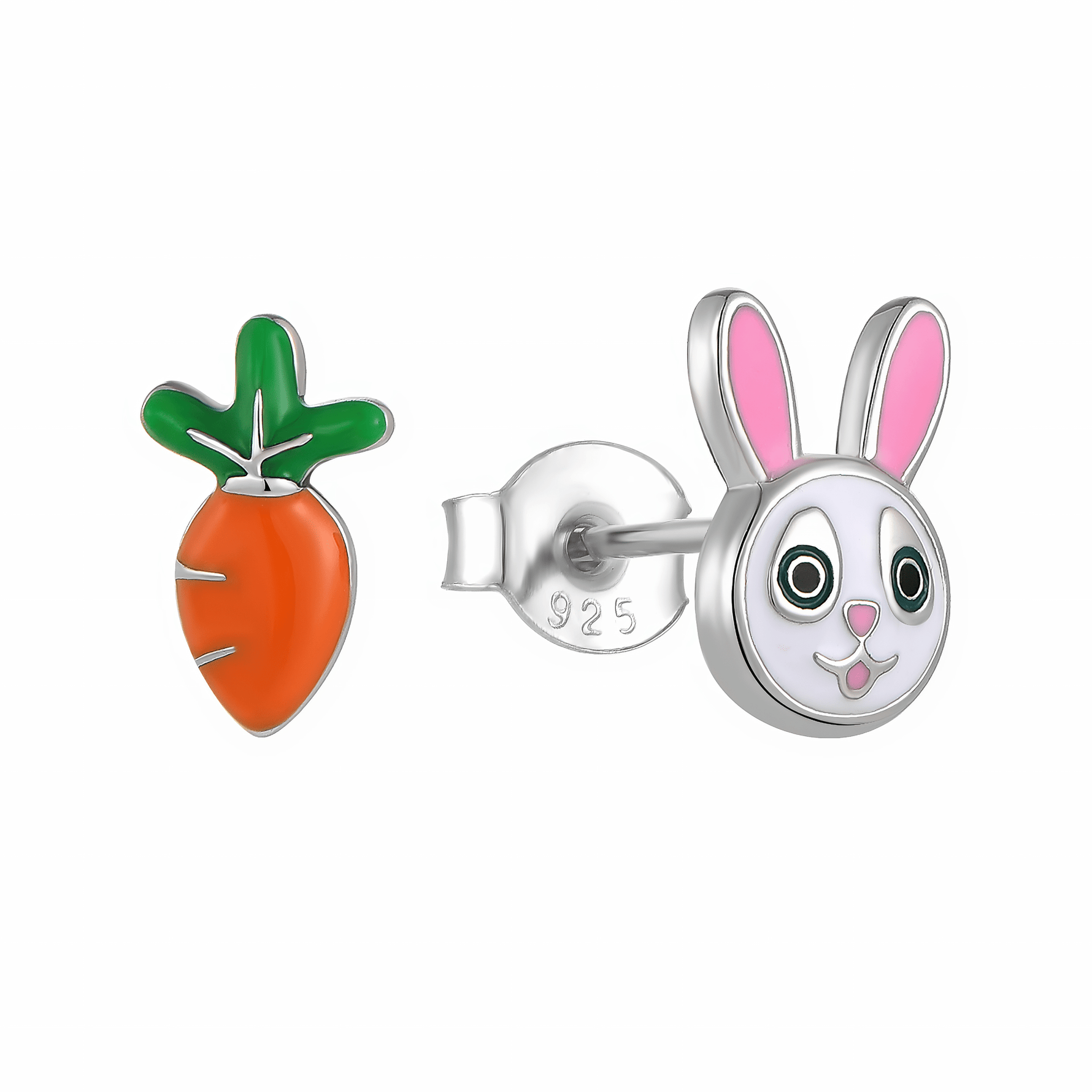 Orecchini a bottone Bunny & Carrot - NAFALUXE