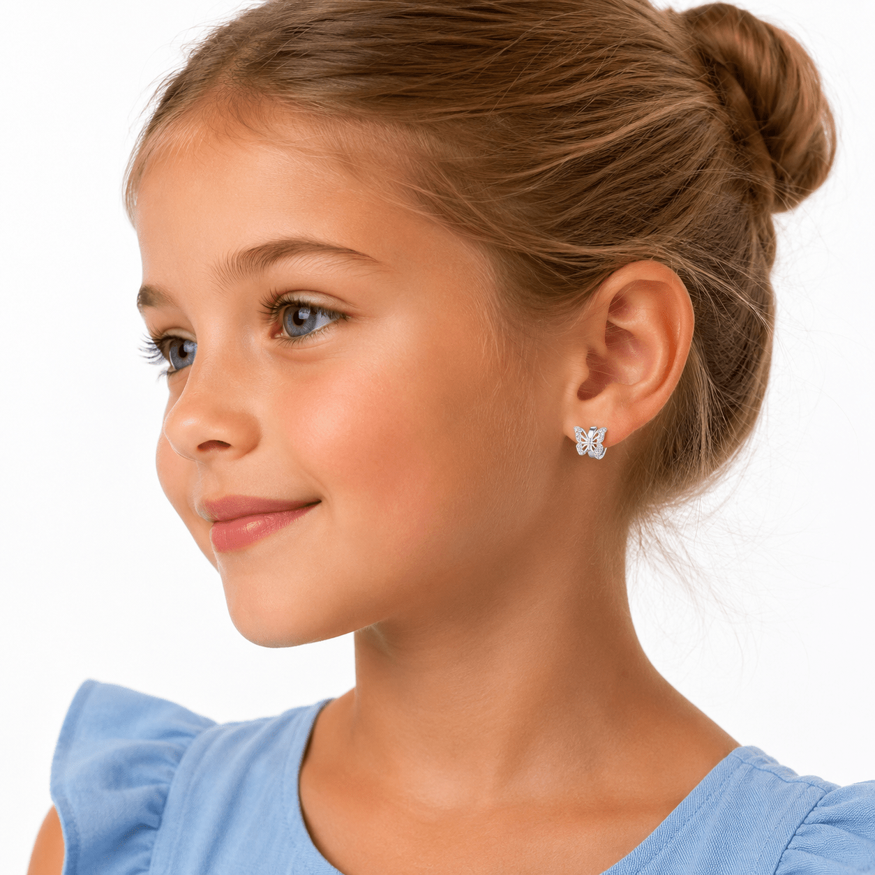 Butterfly Huggie Hoop Earrings with Sparkling AAA Cubic Zirconia - NAFALUXE