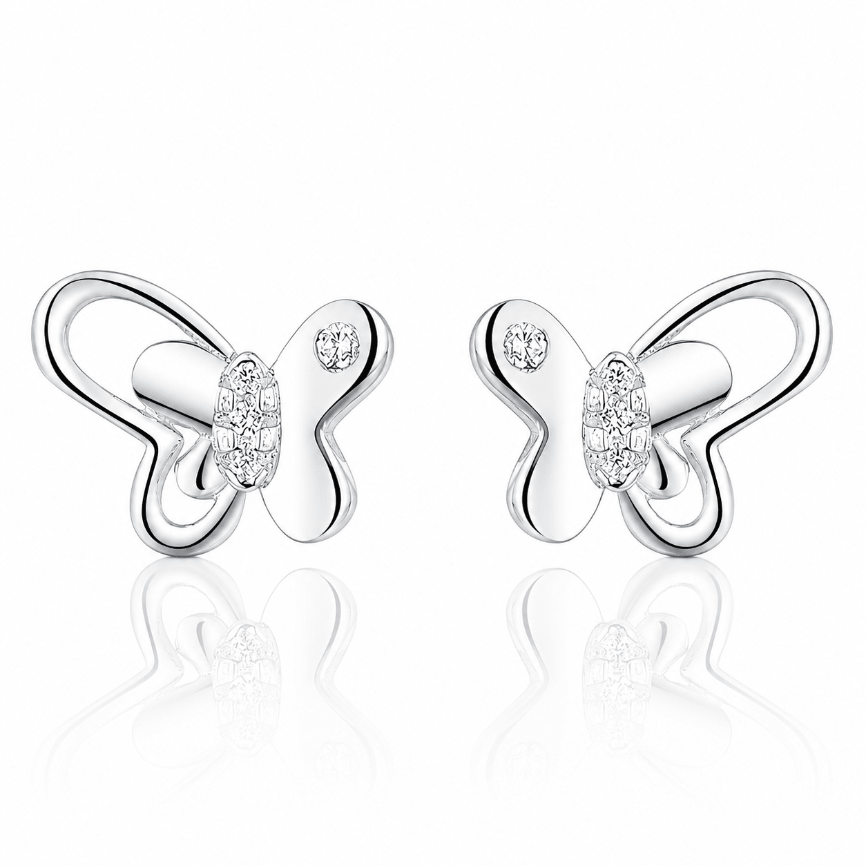 Boucles d'oreilles papillon ornées de zircons cubiques AAA étincelants - NAFALUXE