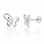 Boucles d'oreilles papillon ornées de zircons cubiques AAA étincelants - NAFALUXE