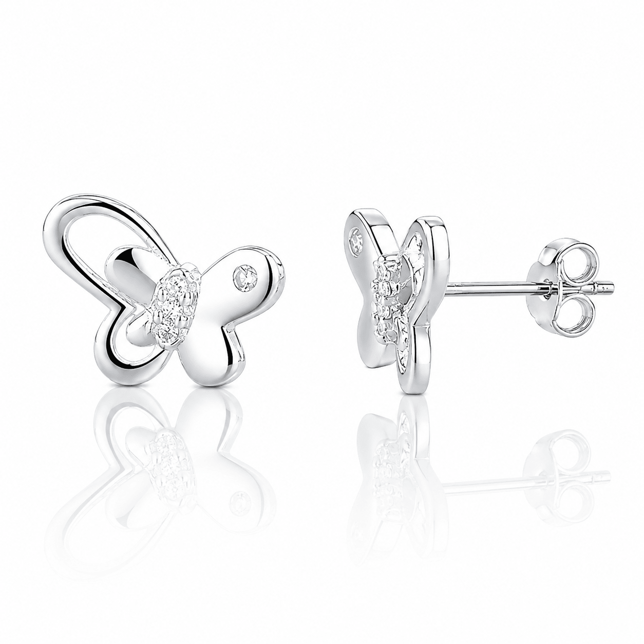 Boucles d'oreilles papillon ornées de zircons cubiques AAA étincelants - NAFALUXE