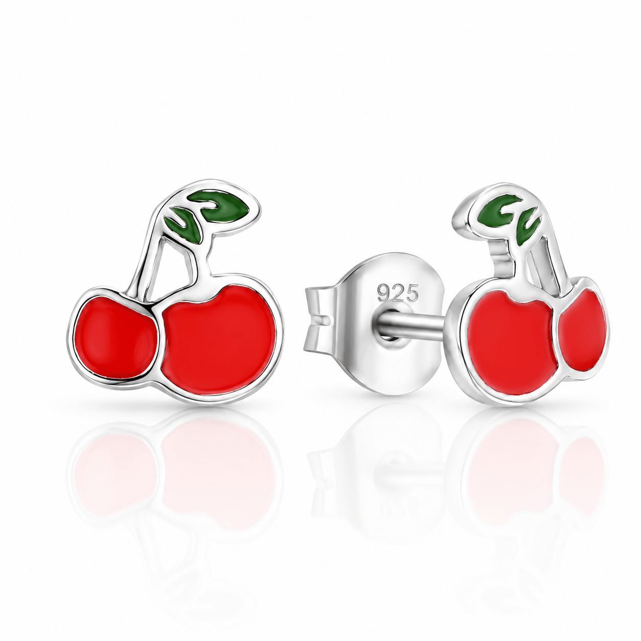 Boucles d'oreilles à clous en forme de cerise - NAFALUXE