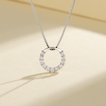 Circle of Sparkle Necklace – 925 Silver - NAFALUXE