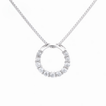 Circle of Sparkle Necklace – 925 Silver - NAFALUXE