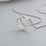 Circle of Sparkle Necklace – 925 Silver - NAFALUXE
