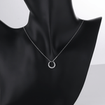 Circle of Sparkle Necklace – 925 Silver - NAFALUXE
