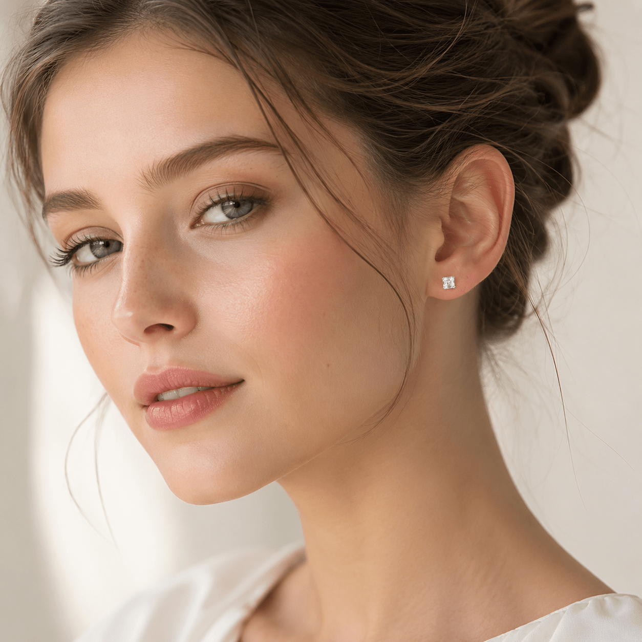 Classic Emerald-Cut CZ Sterling Silver Stud Earrings - NAFALUXE