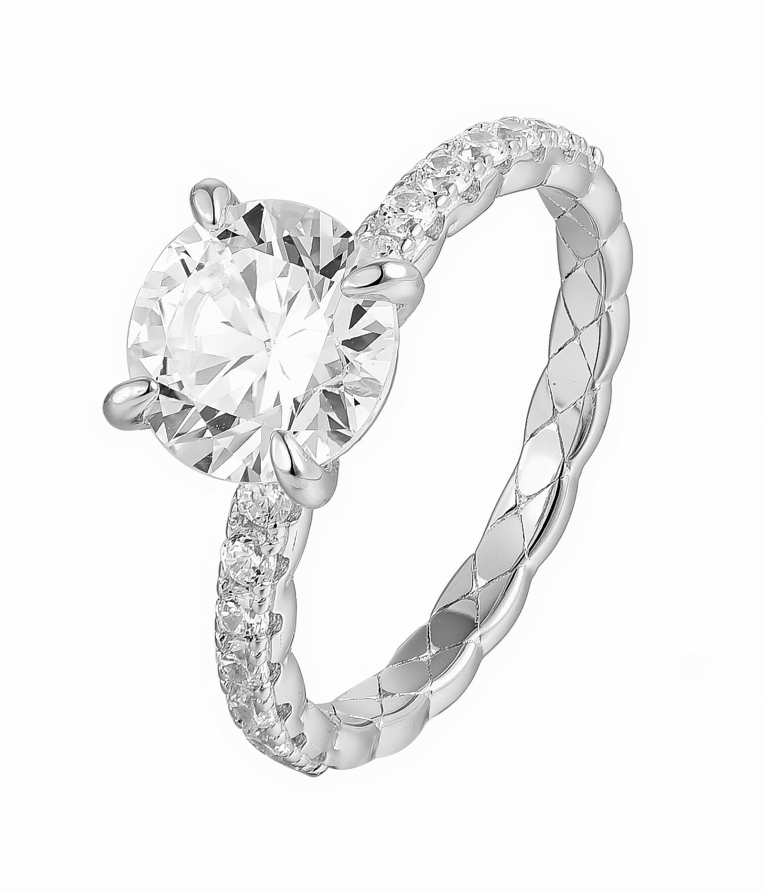 Classic Solitaire Twist Ring - NAFALUXE