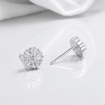 Clear Round Stud Earrings | AAA Cubic Zirconia | Hypoallergenic Jewelry for Women - NAFALUXE