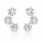 Climber Earrings with Star-Shaped AAA Cubic Zirconia - NAFALUXE