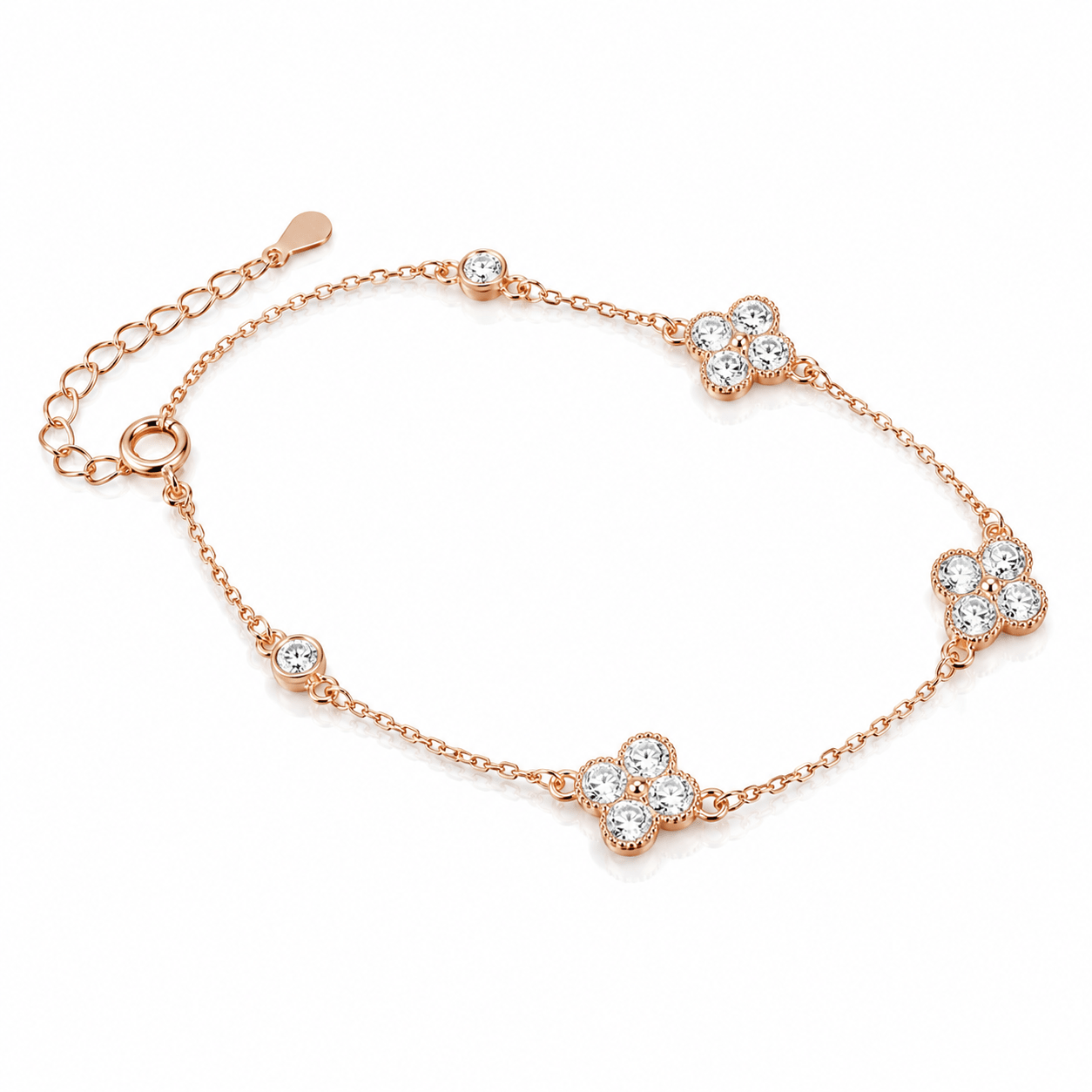 Bracelet Clover CZ – Argent sterling 925 - NAFALUXE