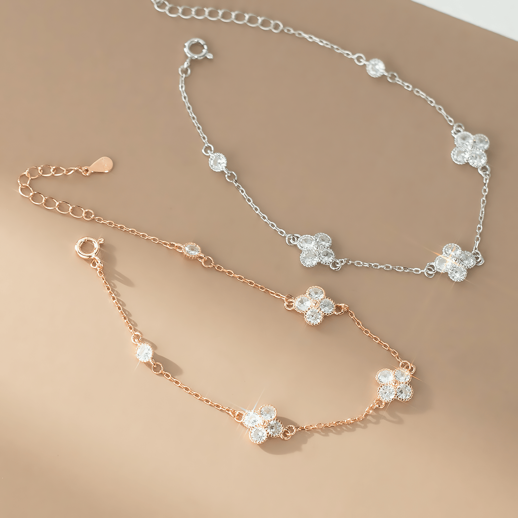 Clover CZ Bracelet – 925 Sterling Silver - NAFALUXE