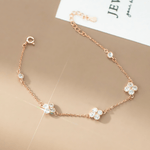 Clover CZ Bracelet – 925 Sterling Silver - NAFALUXE