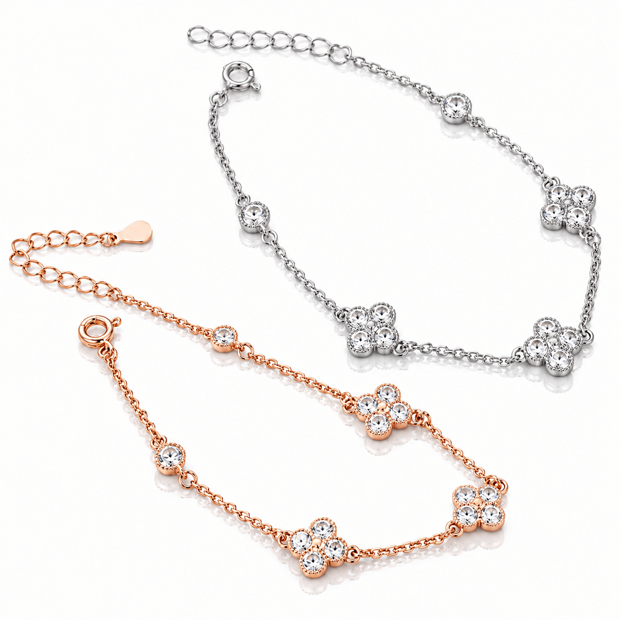 Bracelet Clover CZ – Argent sterling 925 - NAFALUXE