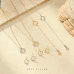 Clover Necklace & Bracelet Set – 925 Sterling Silver - NAFALUXE