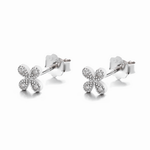 Clover Sparkle Studs – Silver 925 - NAFALUXE