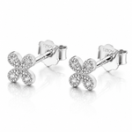Clover Sparkle Studs – Silver 925 - NAFALUXE