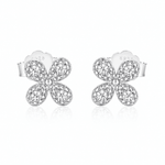 Clover Sparkle Studs – Silver 925 - NAFALUXE