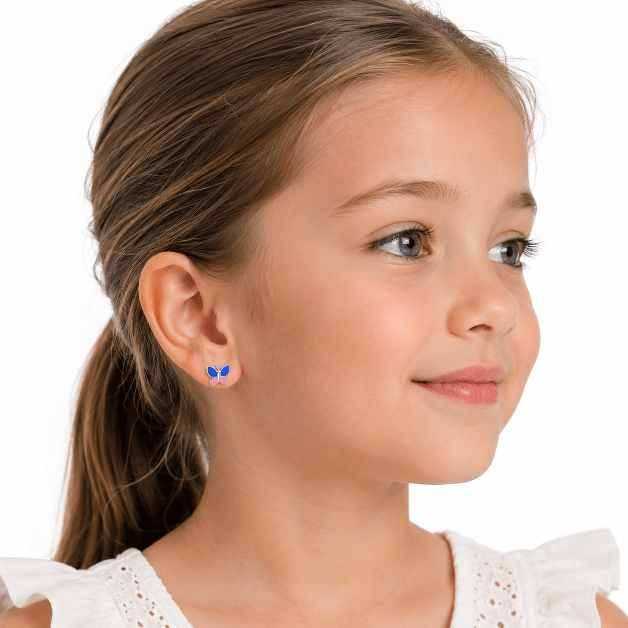 Boucles d'oreilles clous papillon colorées - NAFALUXE