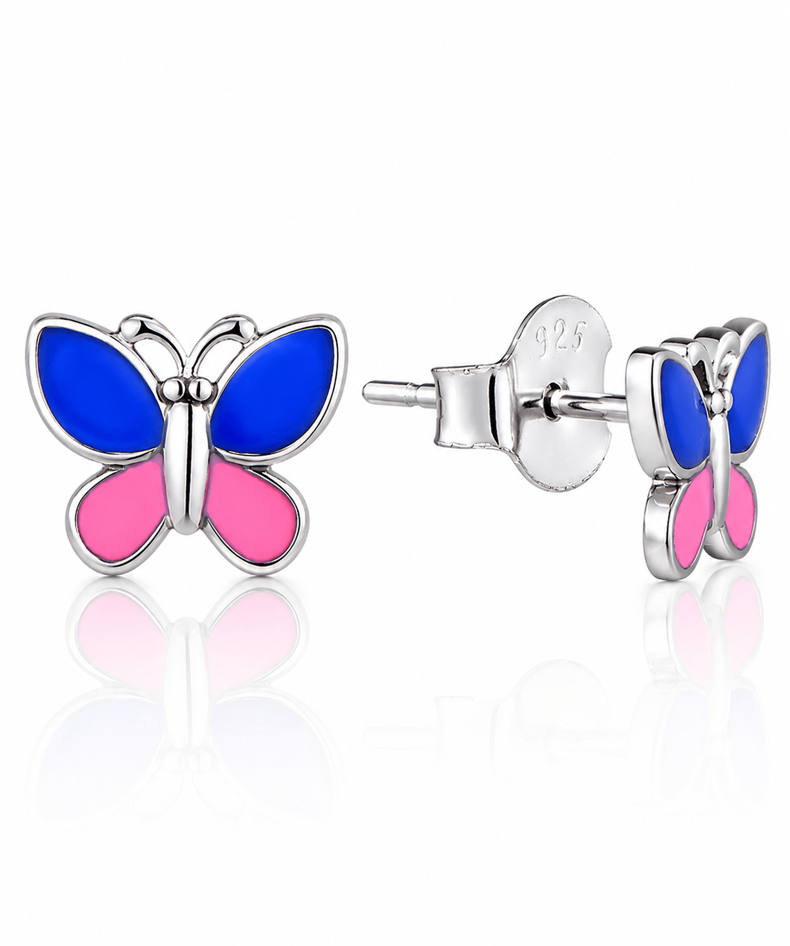 Boucles d'oreilles clous papillon colorées - NAFALUXE