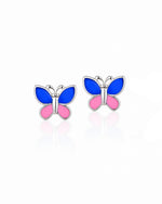 Boucles d'oreilles clous papillon colorées - NAFALUXE