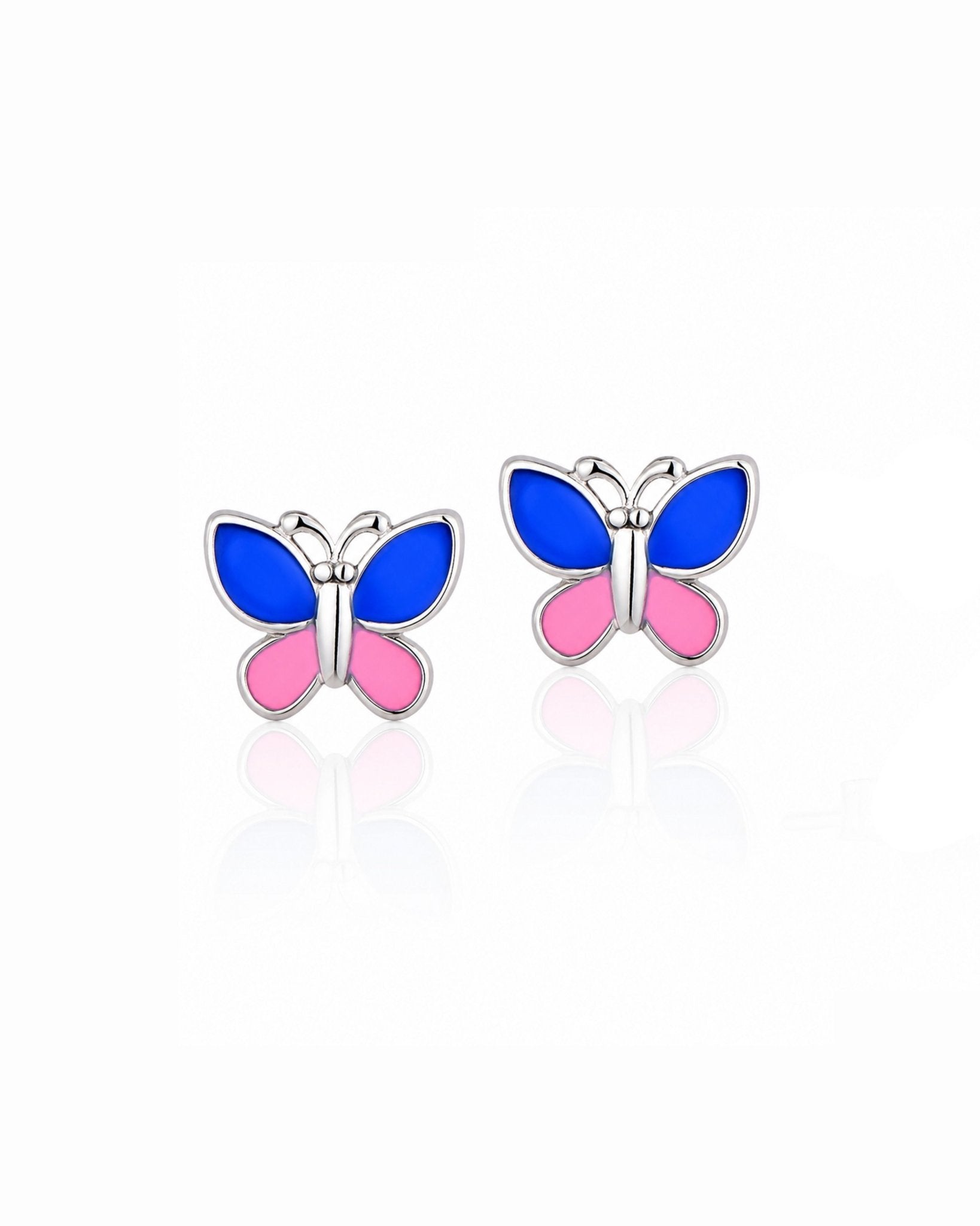 Boucles d'oreilles clous papillon colorées - NAFALUXE