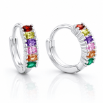 Colorful CZ Huggie Earrings – AAA Quality Stones - NAFALUXE