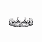 Crown Ring 925 Sterling Silver with Sparkling Zirconia Accents - NAFALUXE