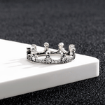 Crown Ring 925 Sterling Silver with Sparkling Zirconia Accents - NAFALUXE