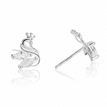Boucles d'oreilles « Crown Swan » avec cristaux taille marquise - NAFALUXE