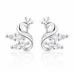 Boucles d'oreilles « Crown Swan » avec cristaux taille marquise - NAFALUXE