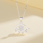 Crystal Eye Charm Necklace – 925 Silver - NAFALUXE