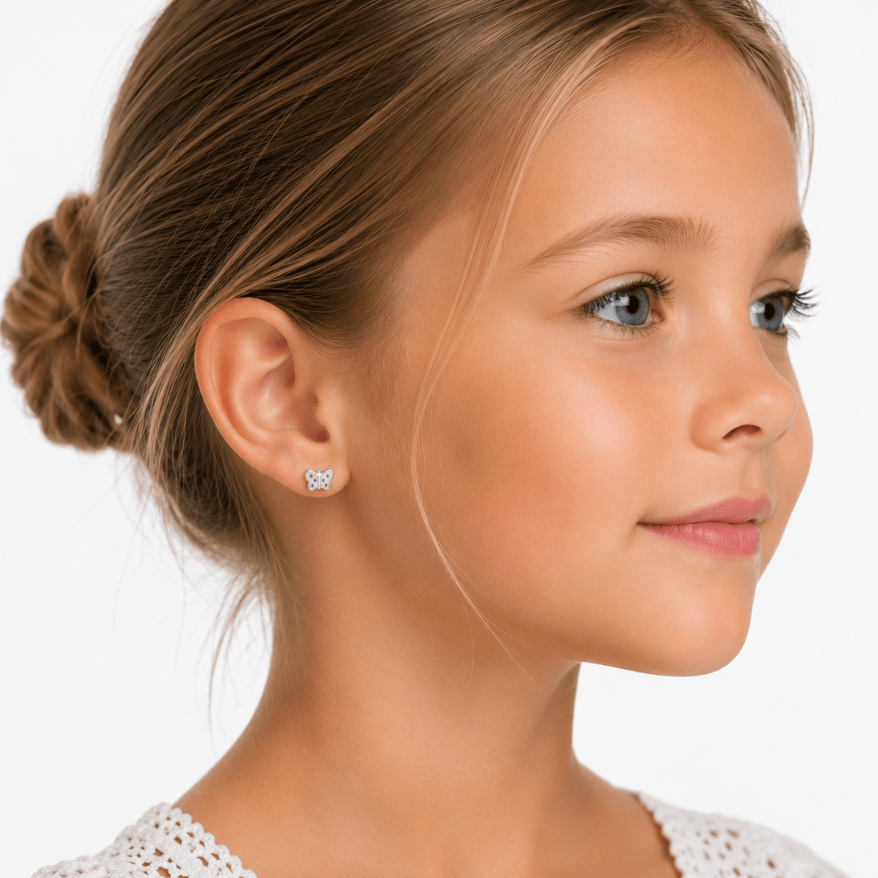 Cute Butterfly Studs – Sterling Silver for Girls - NAFALUXE