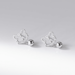 Boucles d'oreilles clous « chaton » – Boucles d'oreilles « chaton » en argent sterling 925 avec zircone cubique - NAFALUXE