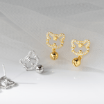 Boucles d'oreilles clous « chaton » – Boucles d'oreilles « chaton » en argent sterling 925 avec zircone cubique - NAFALUXE