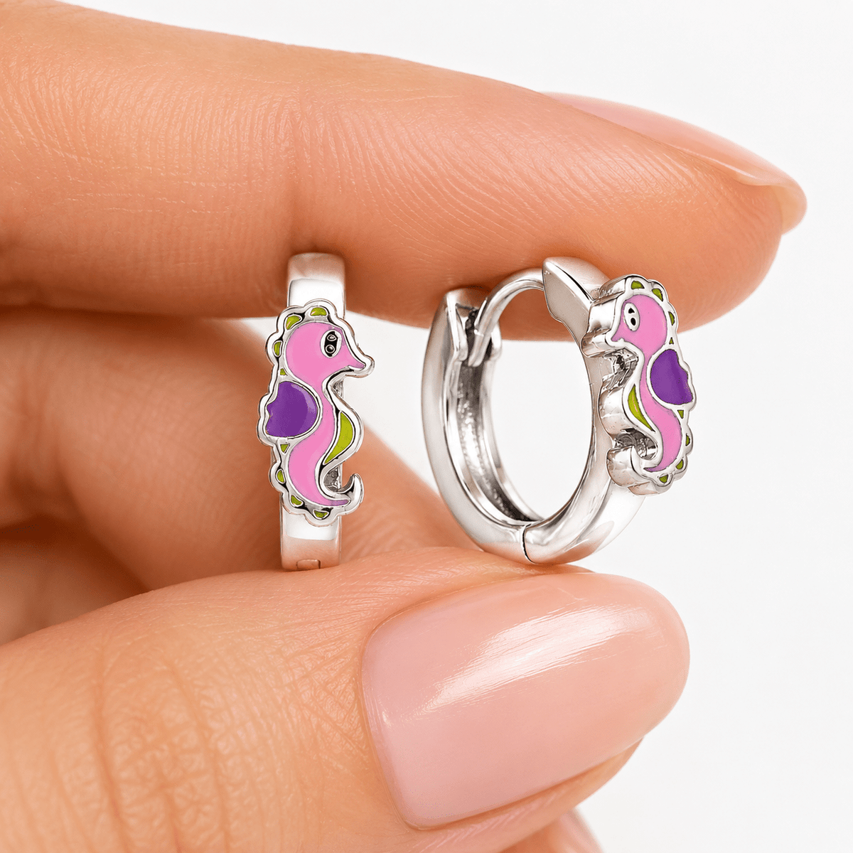 Jolies boucles d'oreilles créoles en forme d'hippocampe - NAFALUXE
