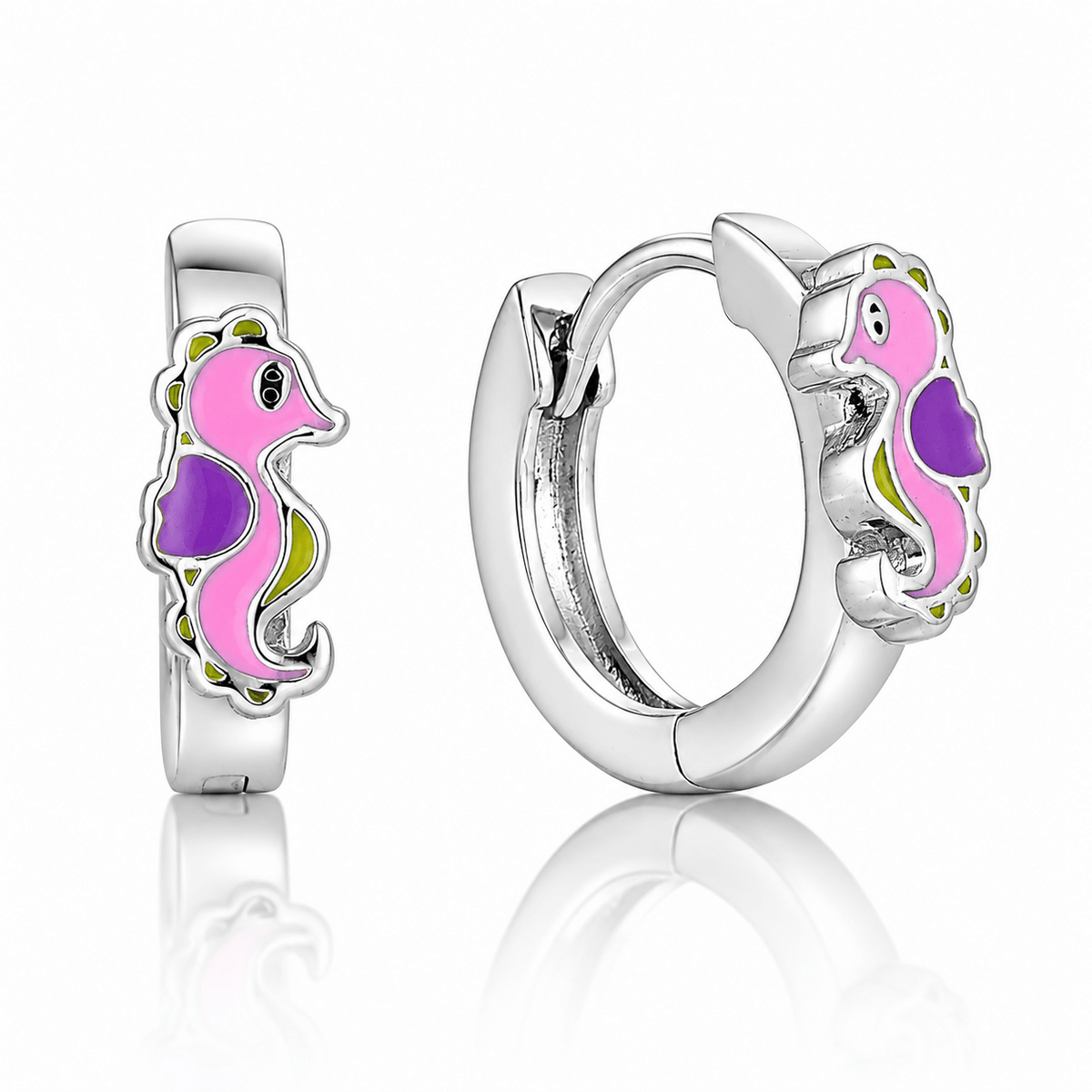 Jolies boucles d'oreilles créoles en forme d'hippocampe - NAFALUXE