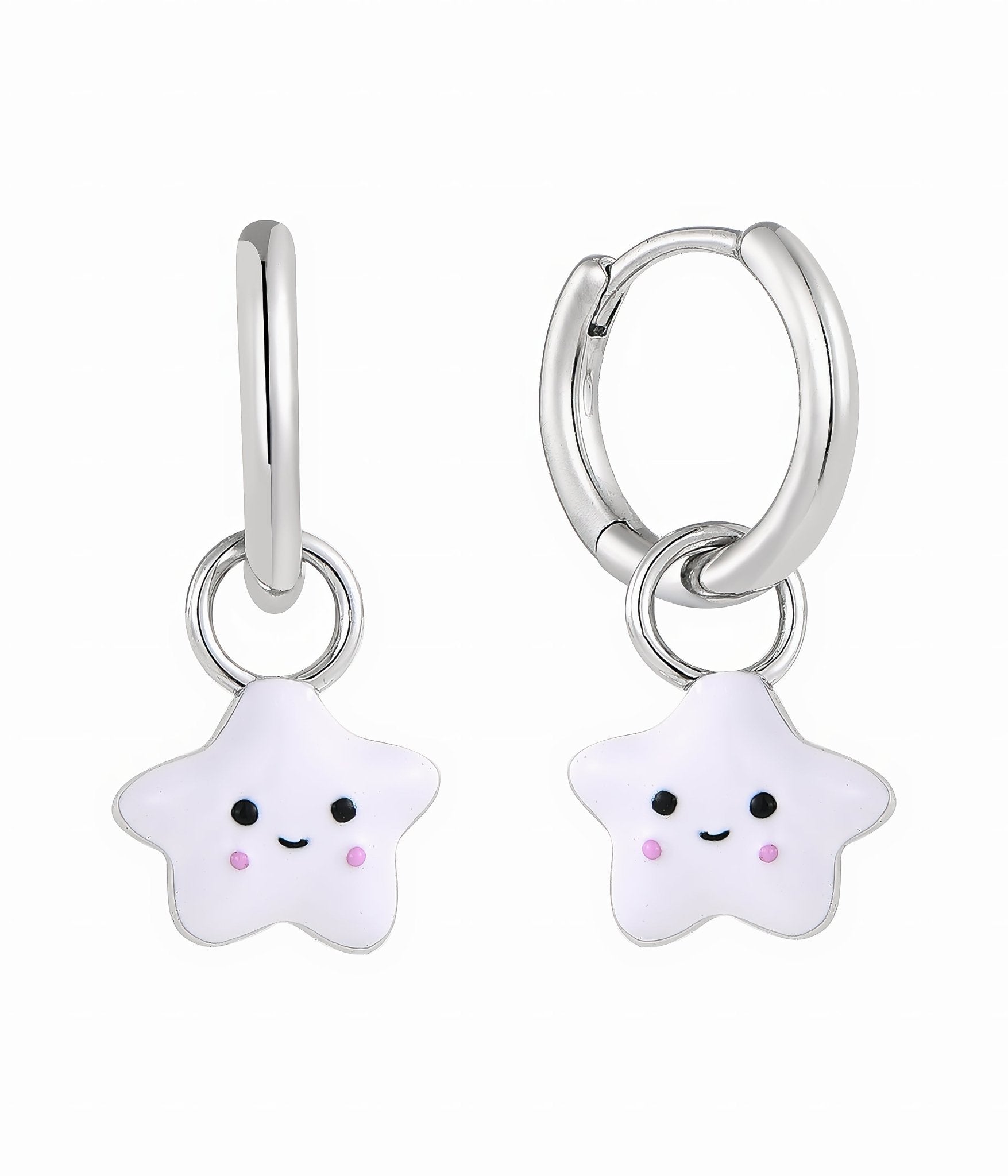 Cute Star Charm Hoop Earrings - NAFALUXE